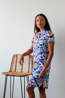 BLUE CHINESE COLLAR - RAYON (XS ONLY) BLUE CHINESE COLLAR - RAYON (XS ONLY)