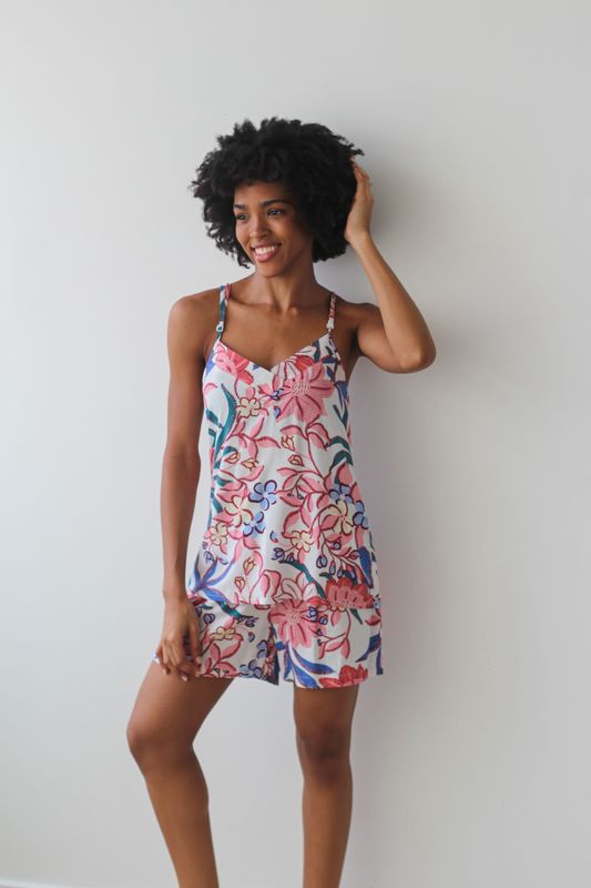 PINK FLORAL STRAPPY SET - RAYON