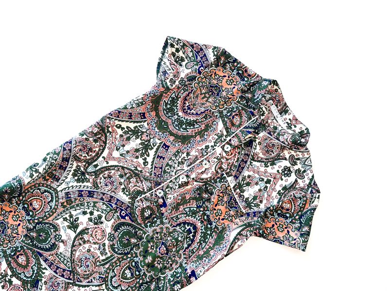 GREEN PAISLEY CHINESE COLLAR - RAYON