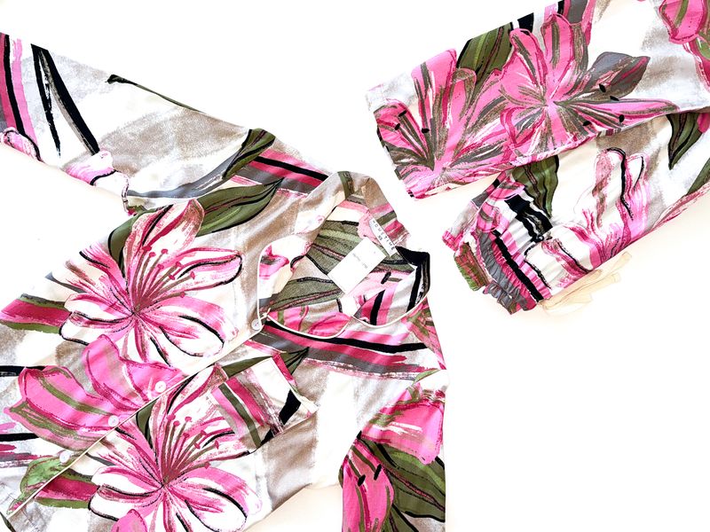 PINK FLORAL CLASSIC SET - RAYON PINK FLORAL CLASSIC SET - RAYON