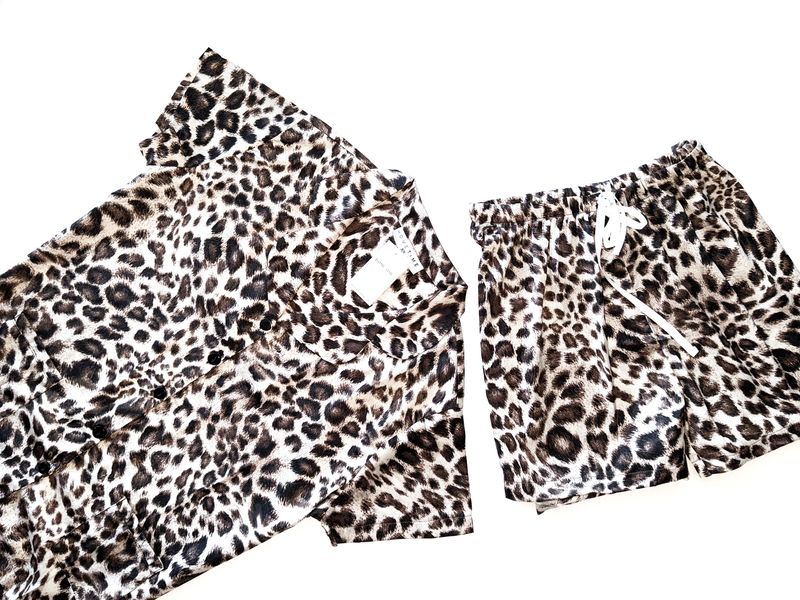 LEOPARD PRINT SHORT SET - SATIN