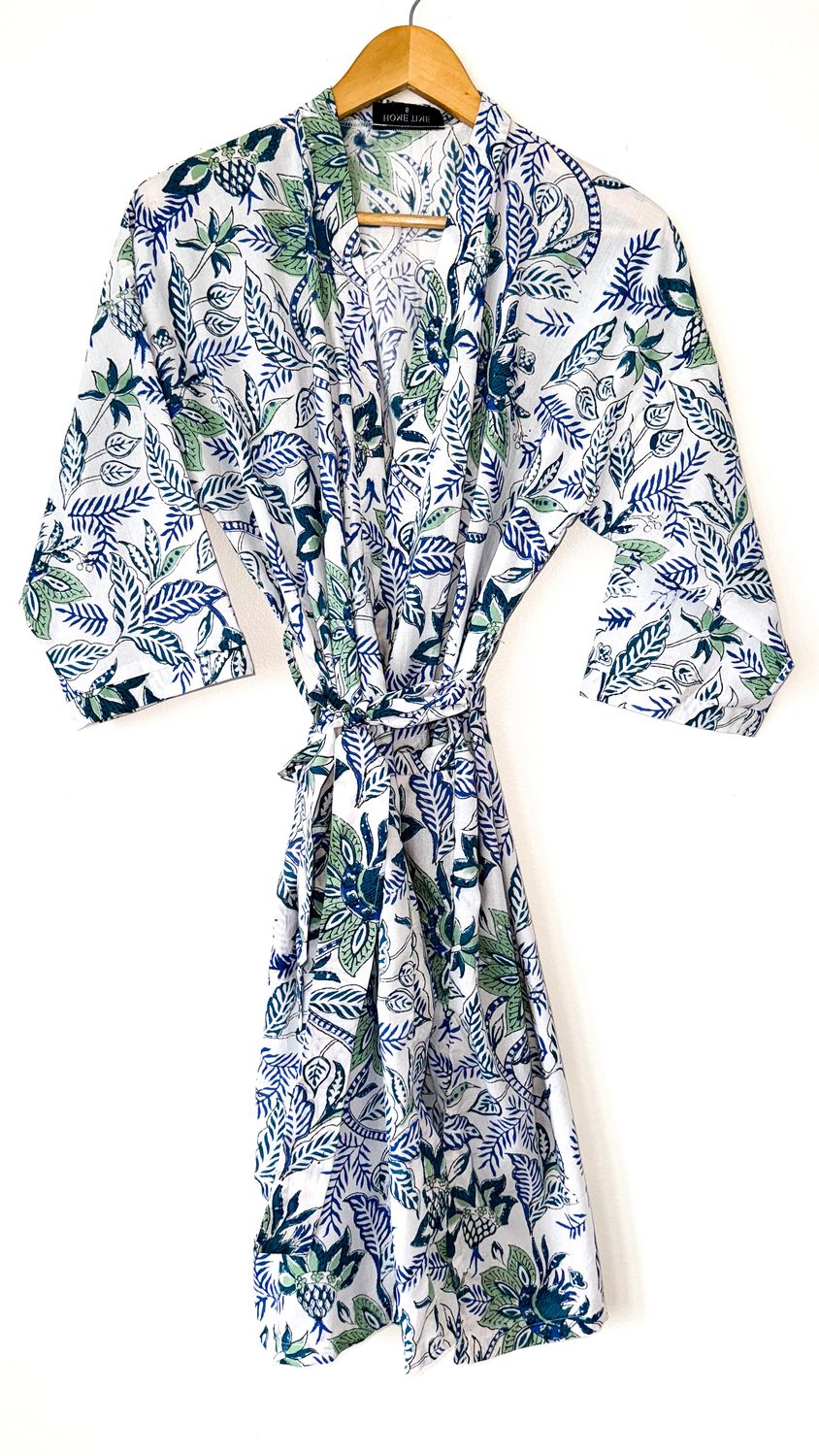 BLUE/GREEN GOWN - INDIAN COTTON