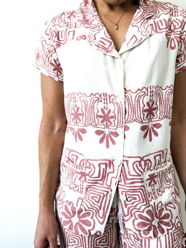 BLUSH FLORAL SHORT SET - RAYON