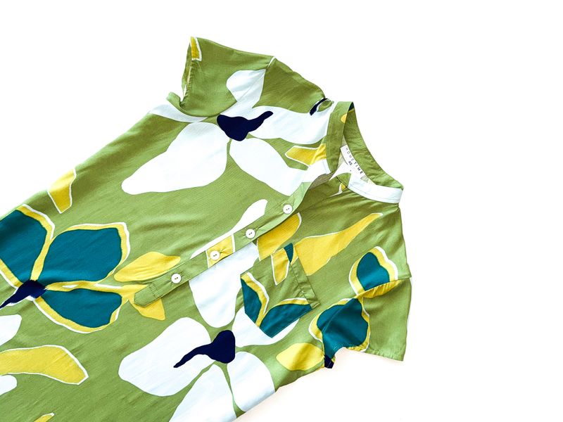 GREEN CHINESE COLLAR - RAYON