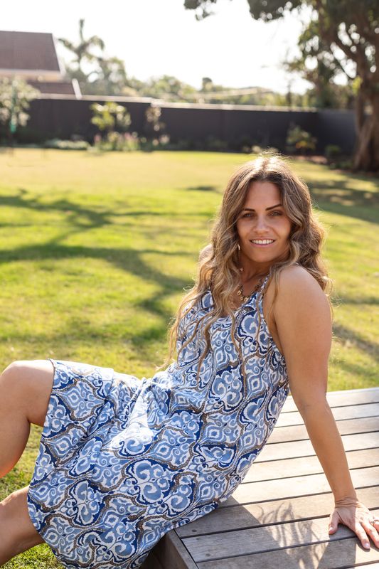 BLUE STRAPPY NIGHTIE - RAYON