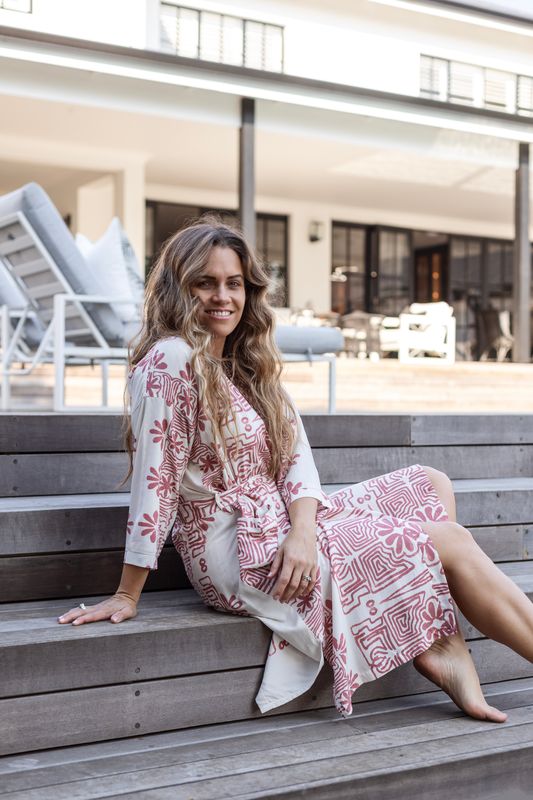 BLUSH FLORAL GOWN - RAYON