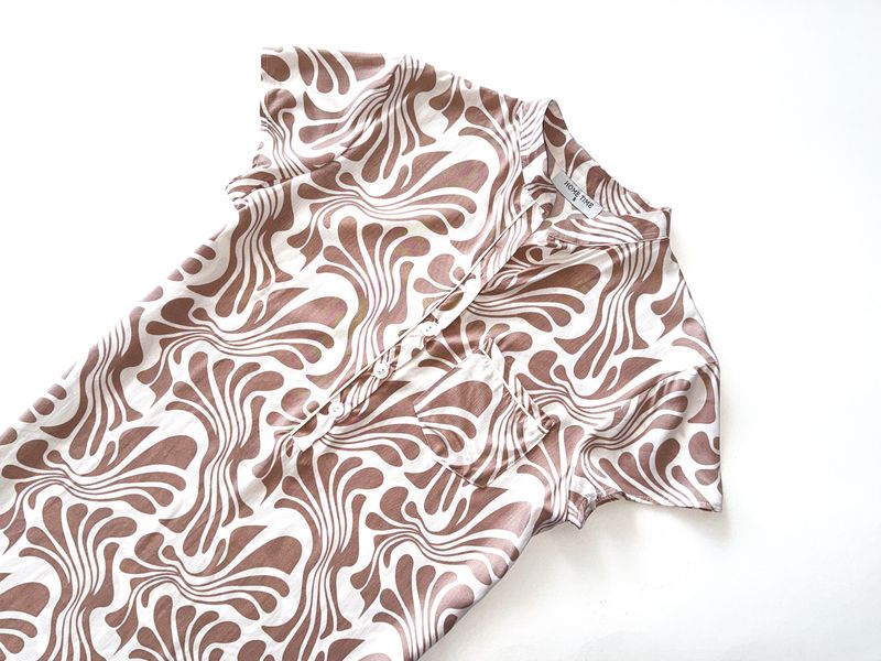 TAUPE CHINESE COLLAR - RAYON