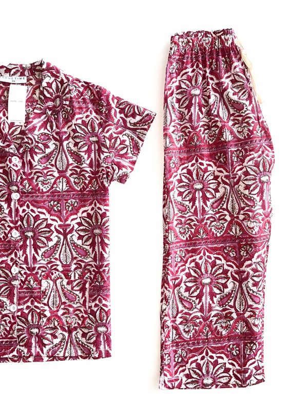 PINK 3/4 SET - INDIAN COTTON