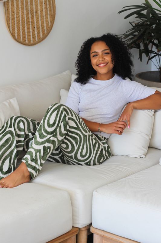 GREEN SWIRL CHILL PANTS - RAYON