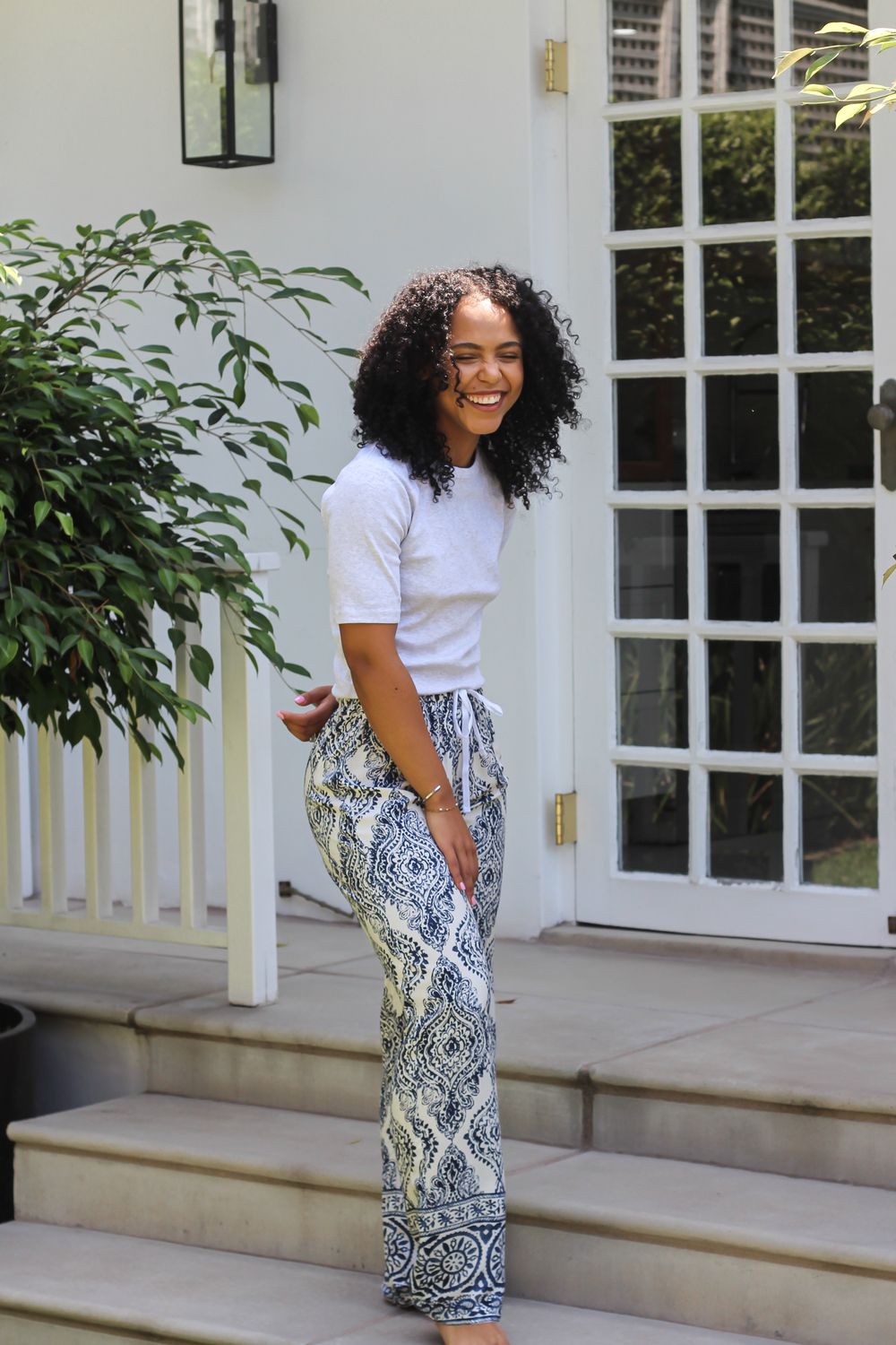 BLUE BORDER CHILL PANTS - RAYON