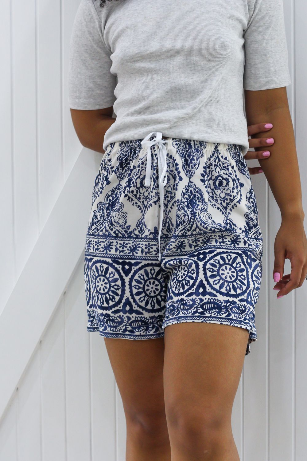 BLUE BORDER BOXERS - RAYON