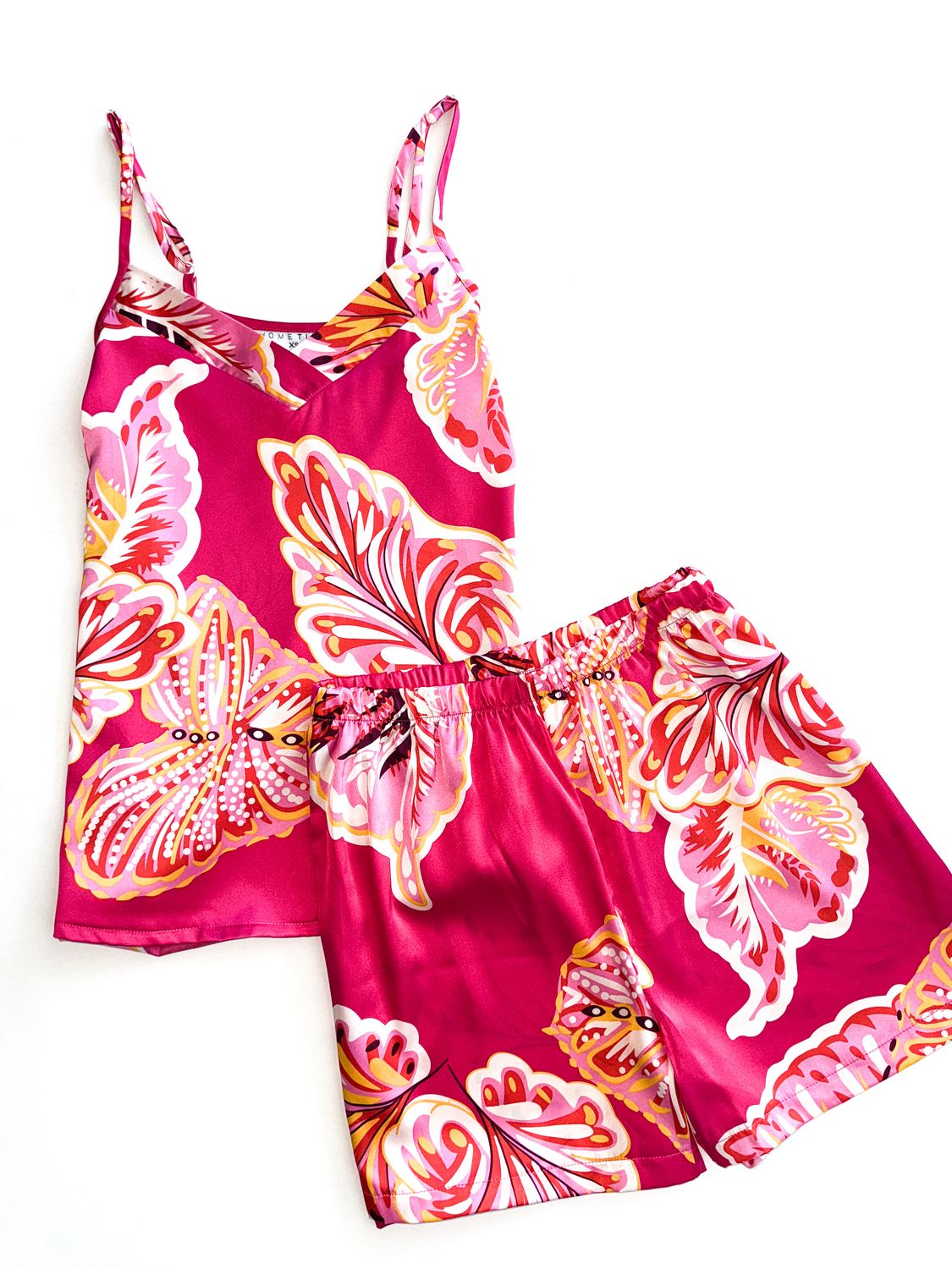 BRIGHT PINK STRAPPY SET - RAYON-SATIN (M ONLY)
