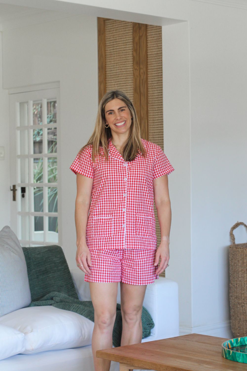 GINGHAM SHORT SET - COTTON (L ONLY)