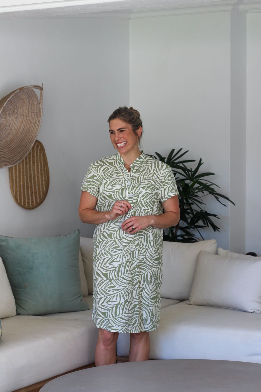 GREEN CHINESE COLLAR - RAYON