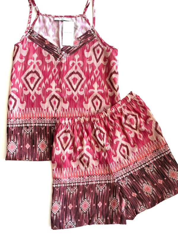 PINK BORDER STRAPPY SET - RAYON