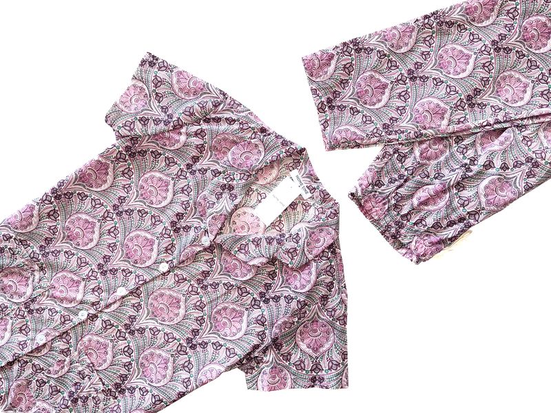 PINK PAISLEY SHORT LONG - INDIAN COTTON (L ONLY)