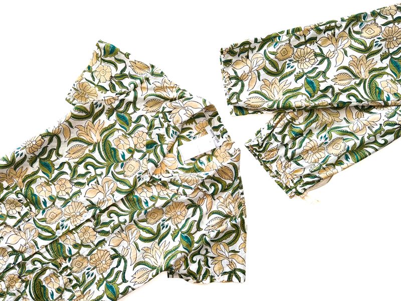 GREEN SHORT LONG - INDIAN COTTON