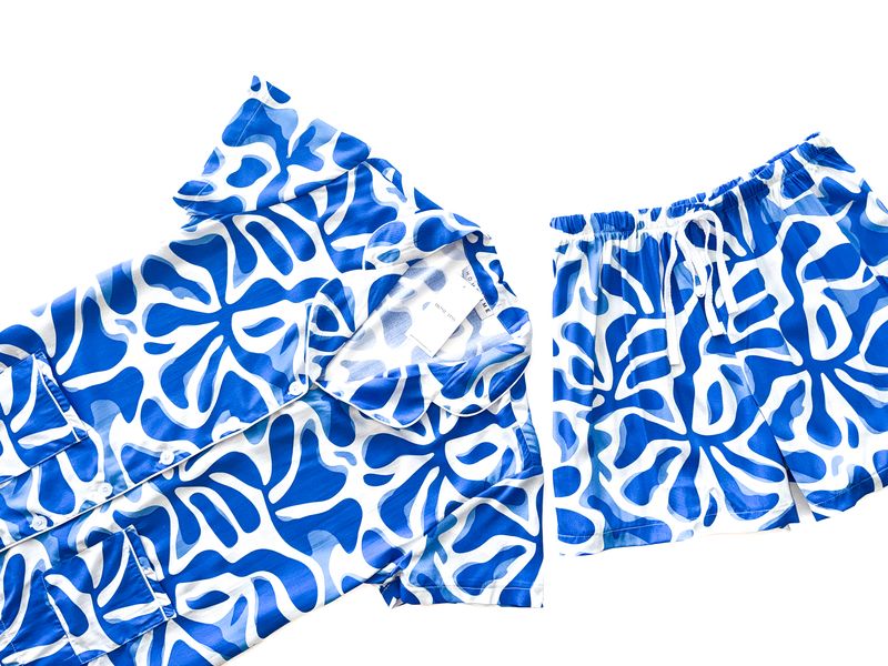 BLUE SHORT SET - RAYON