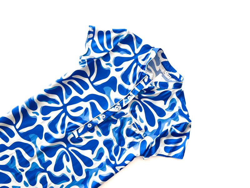 BLUE CHINESE COLLAR - RAYON