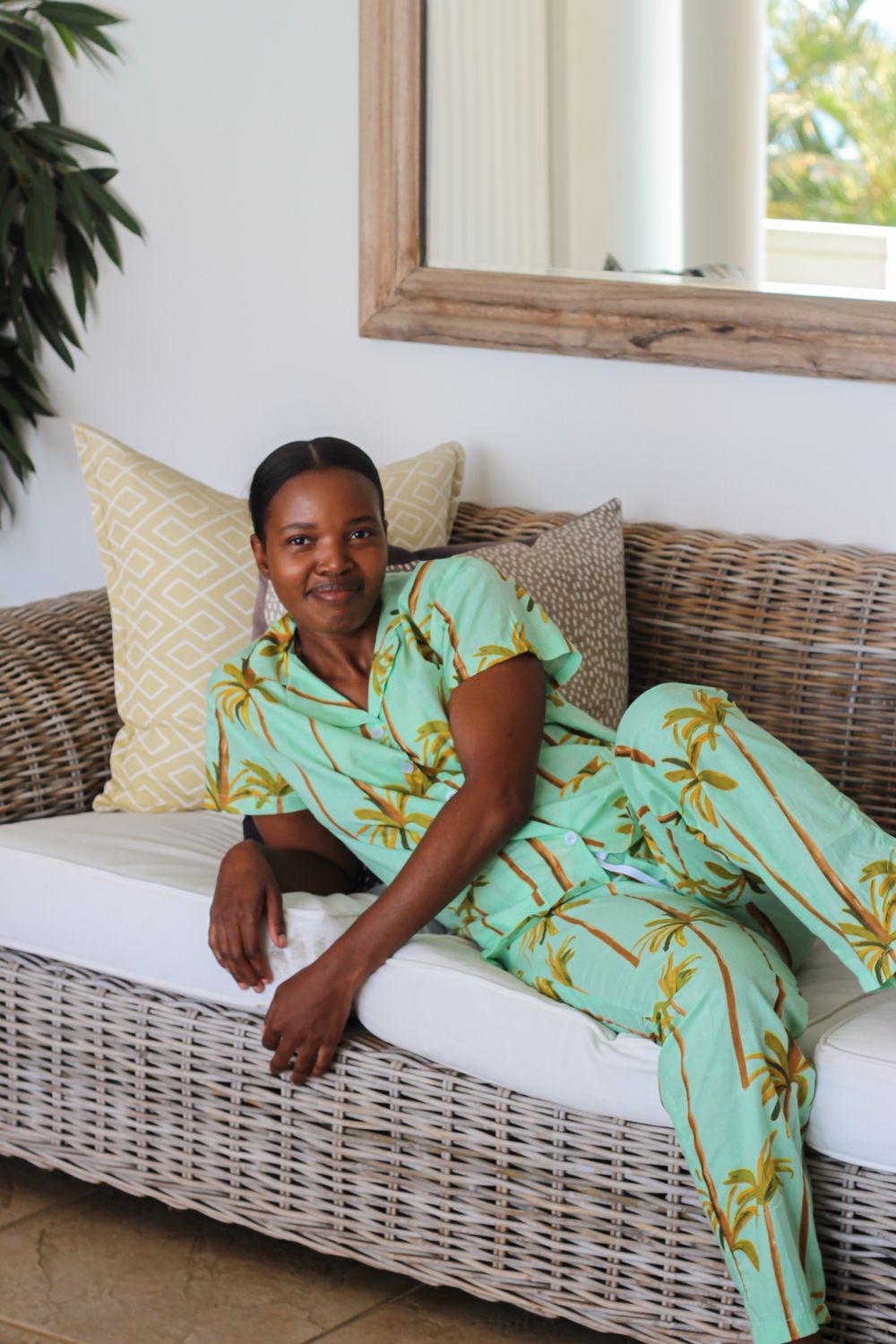 MINT PALM SHORT LONG - INDIAN COTTON