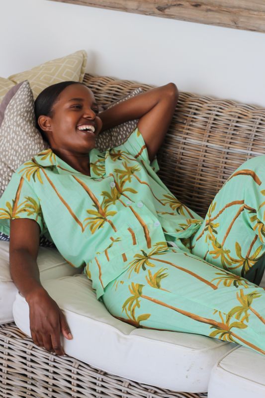MINT PALM SHORT LONG - INDIAN COTTON