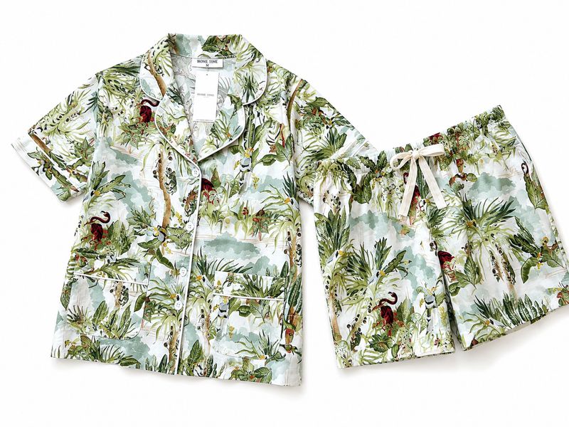 GREEN WILD SHORT SET - RAYON