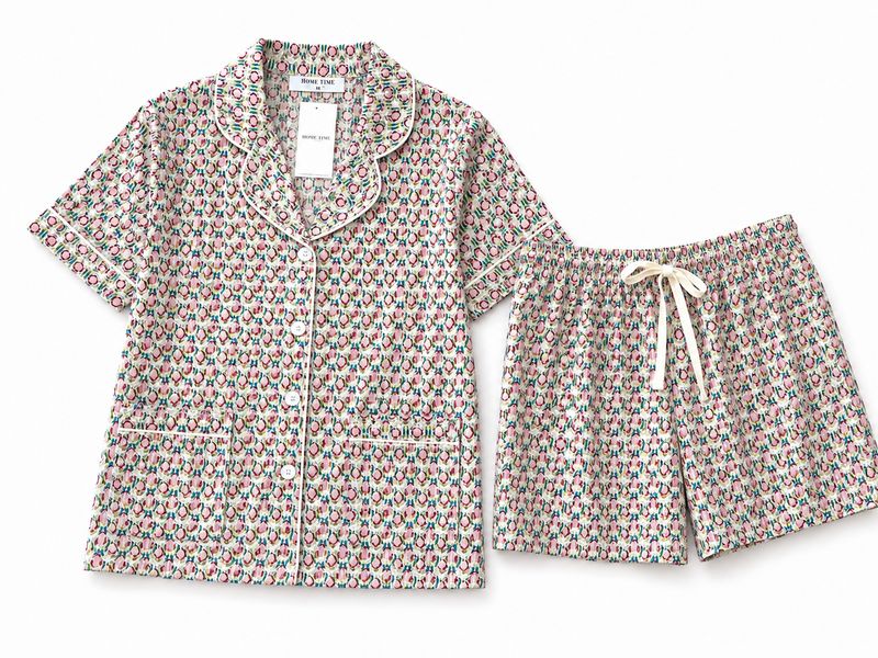 PINK/GREEN GEO SHORT SET - RAYON