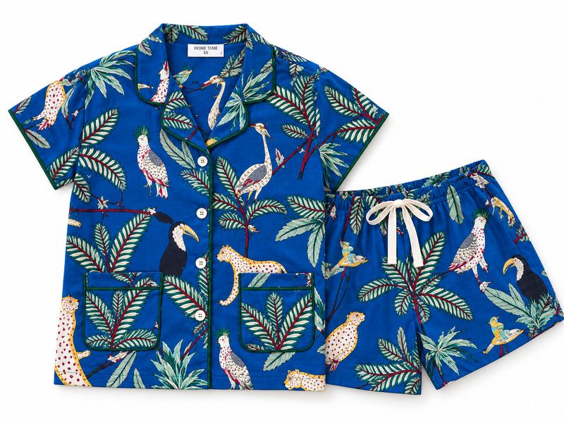 BLUE ANIMAL SHORT SET - INDIAN COTTON