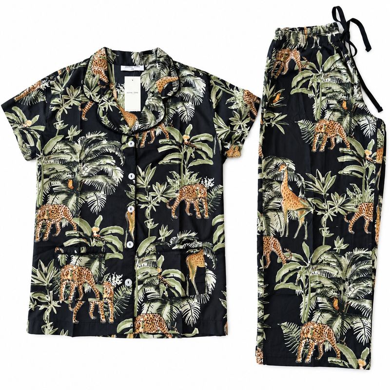 Black Animal 3/4 Set - Indian Cotton