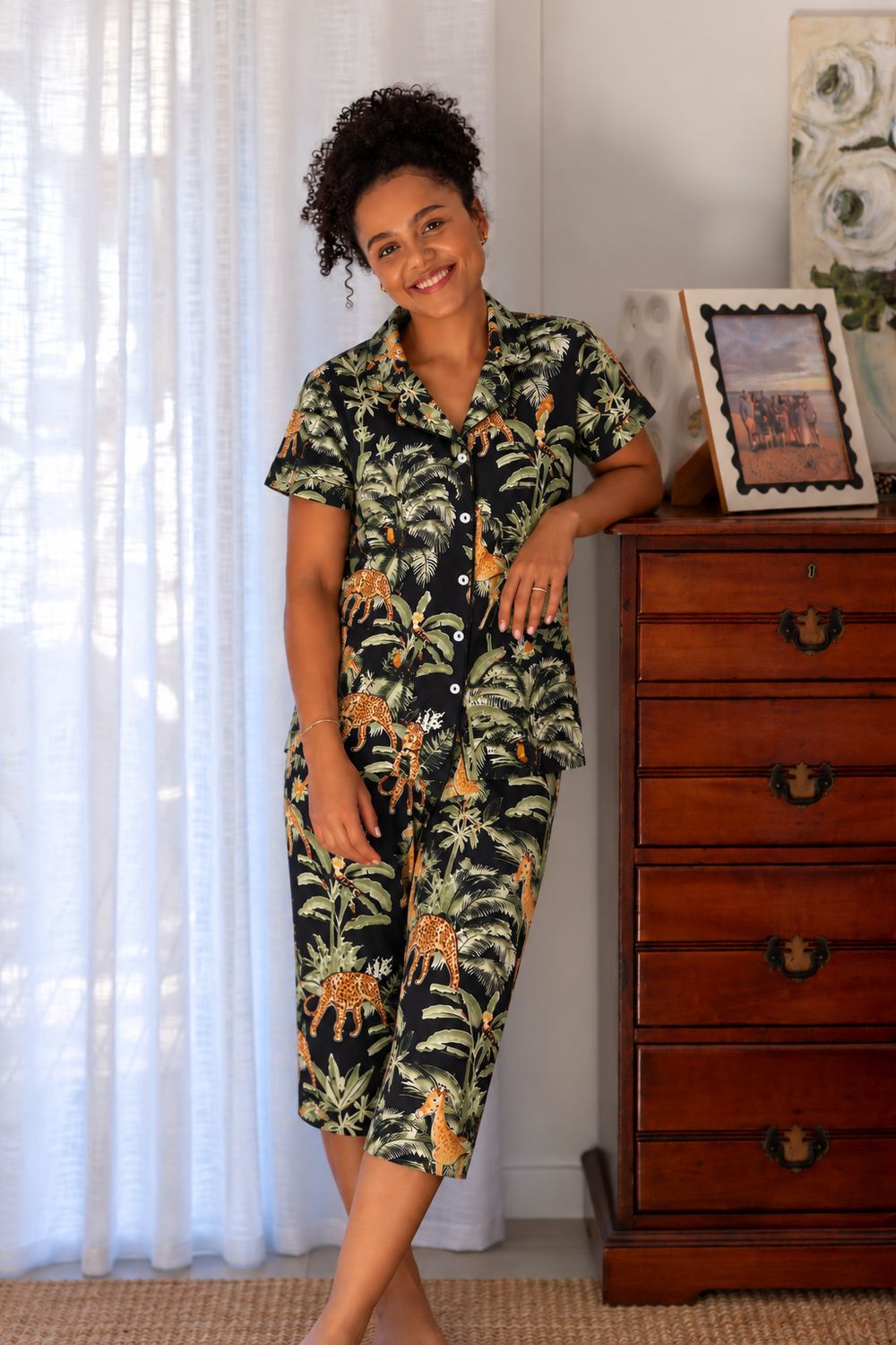 Black Animal 3/4 Set - Indian Cotton
