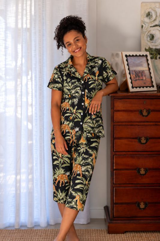Black Animal 3/4 Set - Indian Cotton