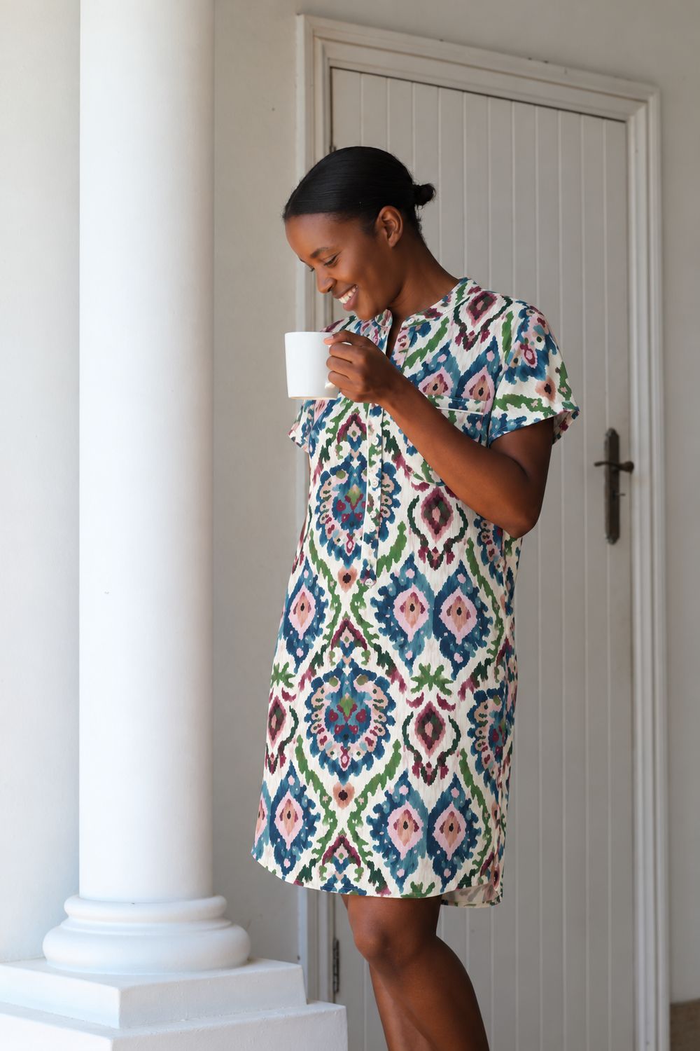 GEO MULTICOLOUR CHINESE COLLAR - RAYON