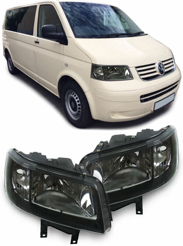 Paire de phares avant pour Volkswagen Bus Transporter T5 2003 - 2009