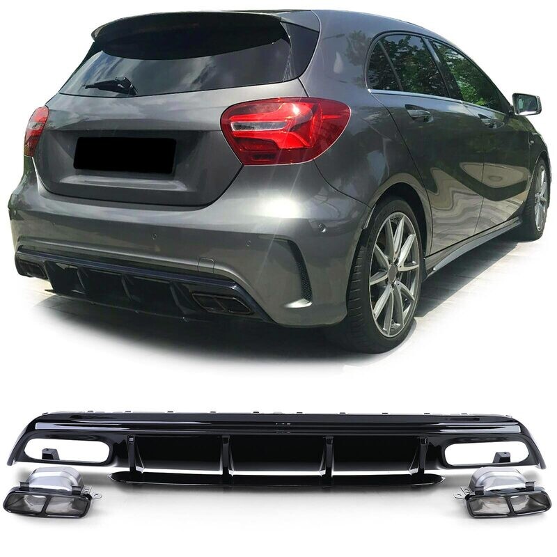 Diffuseur de pare- choc arrière Look AMG pour Mercedes Classe A W176 à partir de 2015