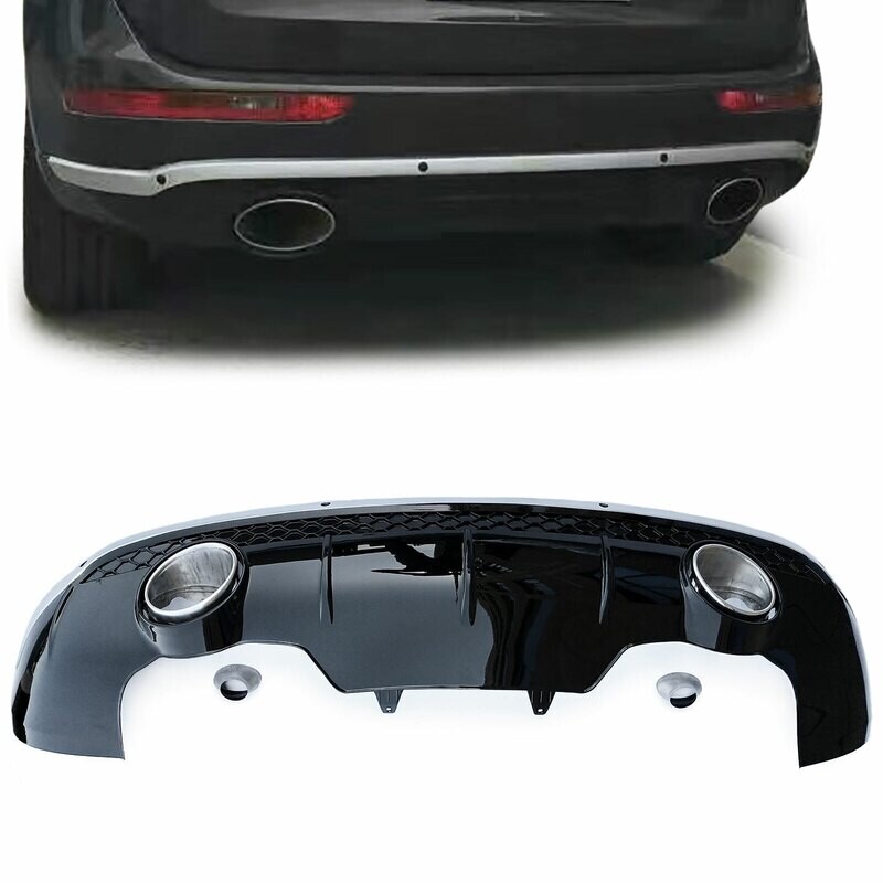 Diffuseur de pare-choc arrière avec sorties d'échappement pour Audi Q5 8R 2008 - 2016