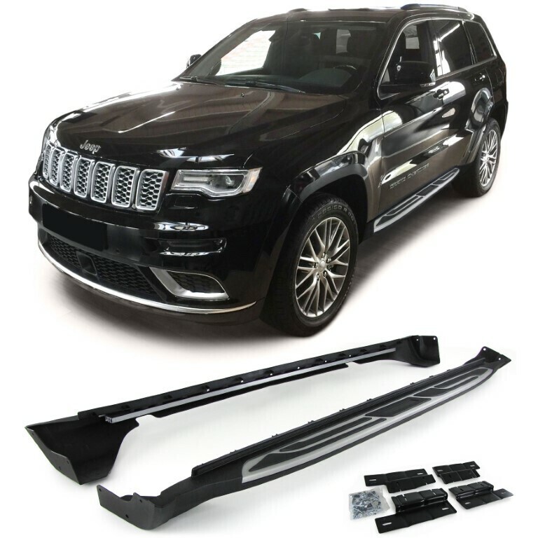 Marche Pied en Aluminium Brossé pour Jeep Grand Cherokee WK2 2010 - 2017