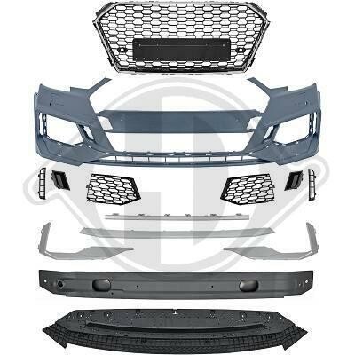 Pare-choc avant look RS4 pour AUDI A4 B9 2015 à 2019 + calandre argent