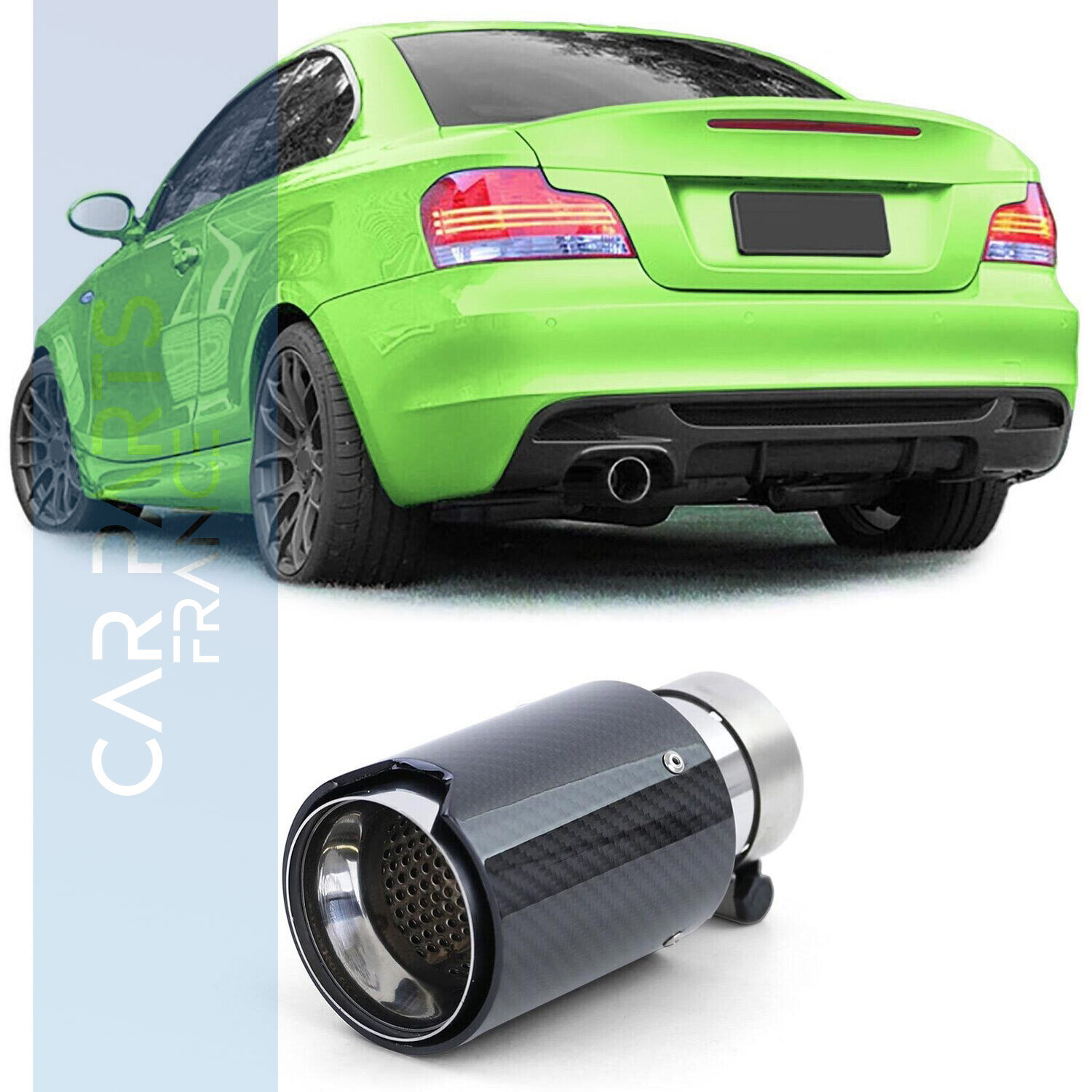 1x embout d'échappement en carbone brillant pour BMW look Performance