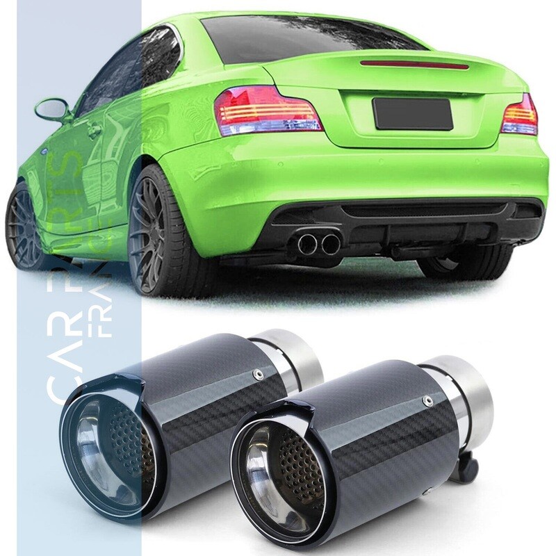 2x embouts d'échappements en carbone brillant pour BMW look Performance