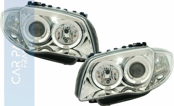 Paire de phares Angel Eyes avant pour BMW Série 1 E81 E82 E87 E88 à partir de 2004