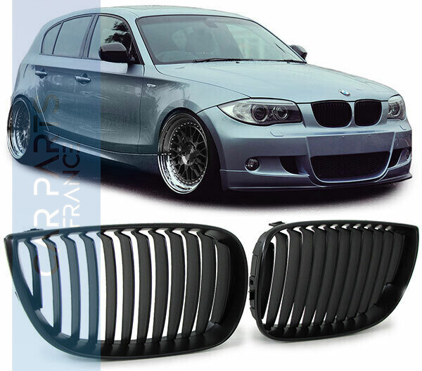 Calandre / Grille pour BMW Série 1 E81 E87 2004 - 2007 - noir mat