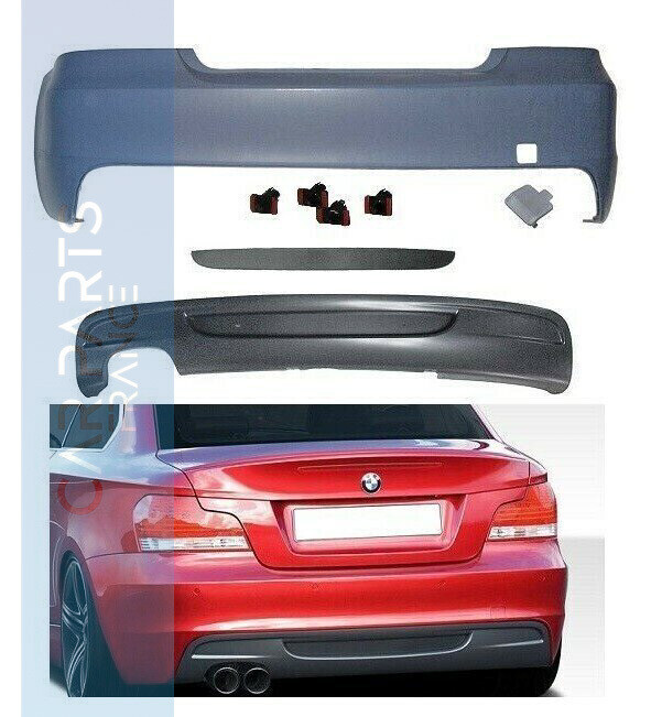 Pare choc arrière Pack M pour BMW Série 1 E82 et E88 de  2004 à 2011 + Antibrouillards