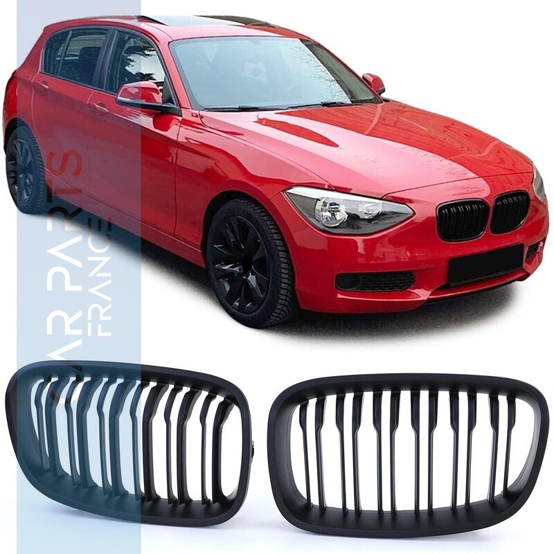 Calandre / Grille double lame pour BMW Série 1 F20 F21 noir mat  Phase 1 2011-2015