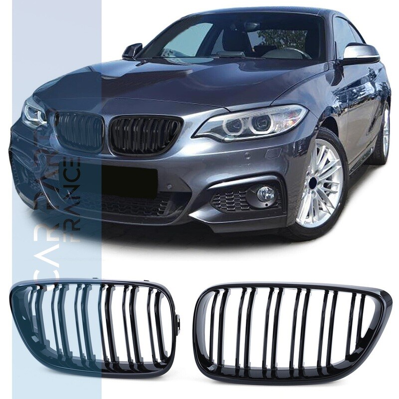 Calandre / Grille double lame pour BMW Série 2 F22 F23 noir brillant