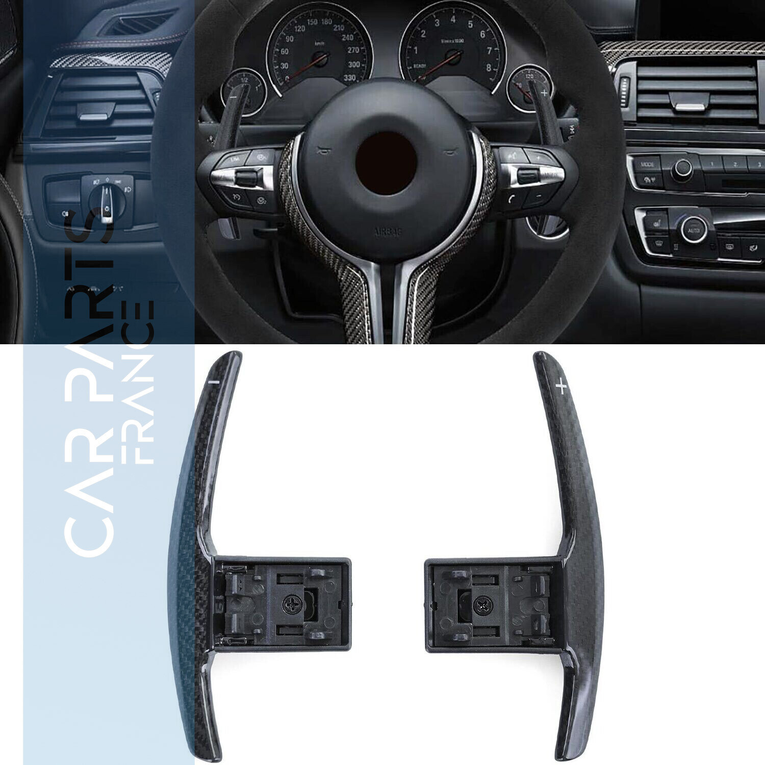 Palettes de changement de vitesse en carbone véritable pour remplacement, adaptées à la BMW Série 1 F20 F21 Série 2 F22 F23