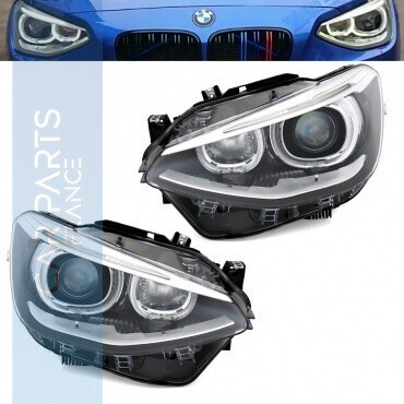 2 Phares avant pour BMW Série 1 F20 / F21 avec angel eyes Led look xénon