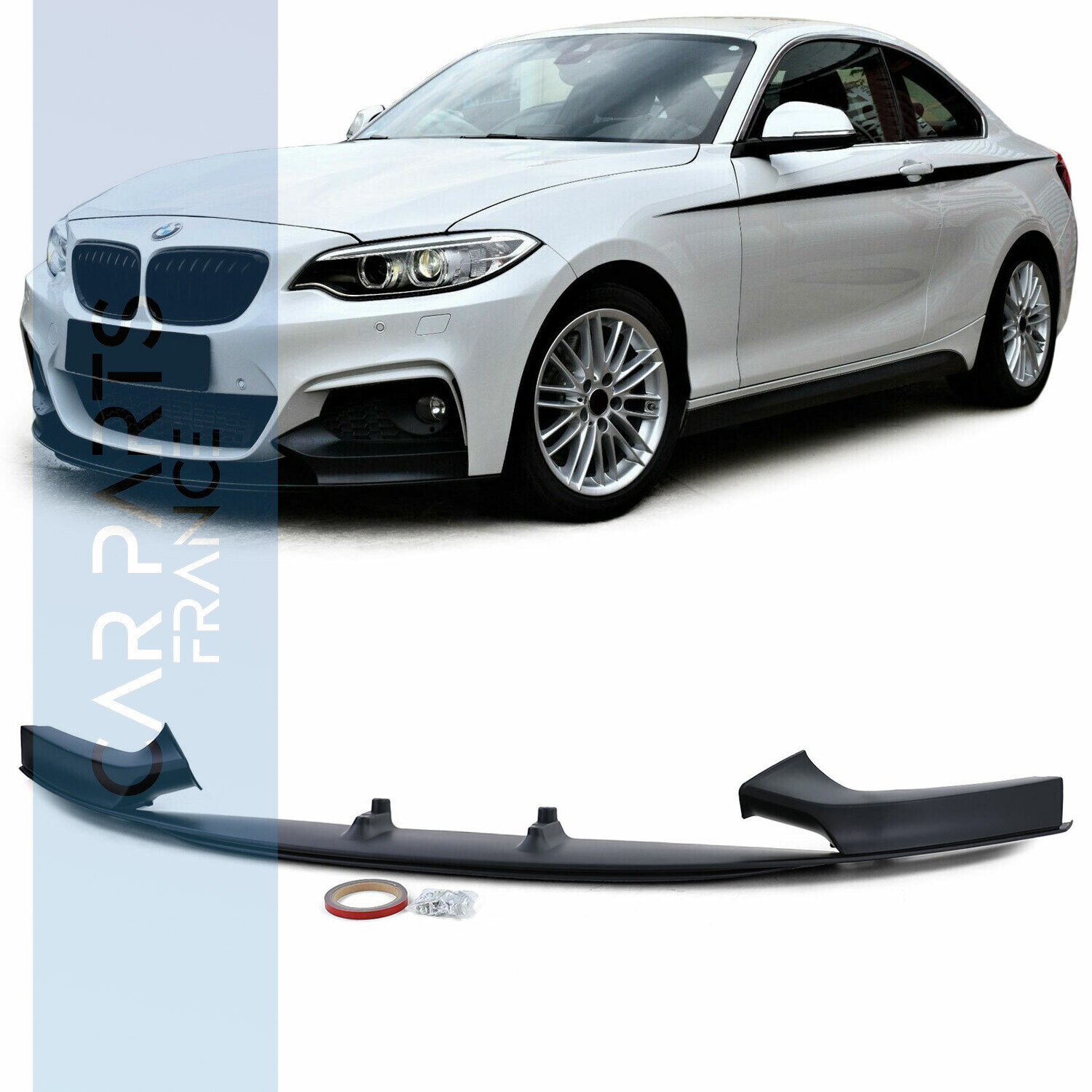 Spoiler / Lame / Diffuseur de pare-chocs avant pour BMW Série 2 Coupé F22 - noir mat