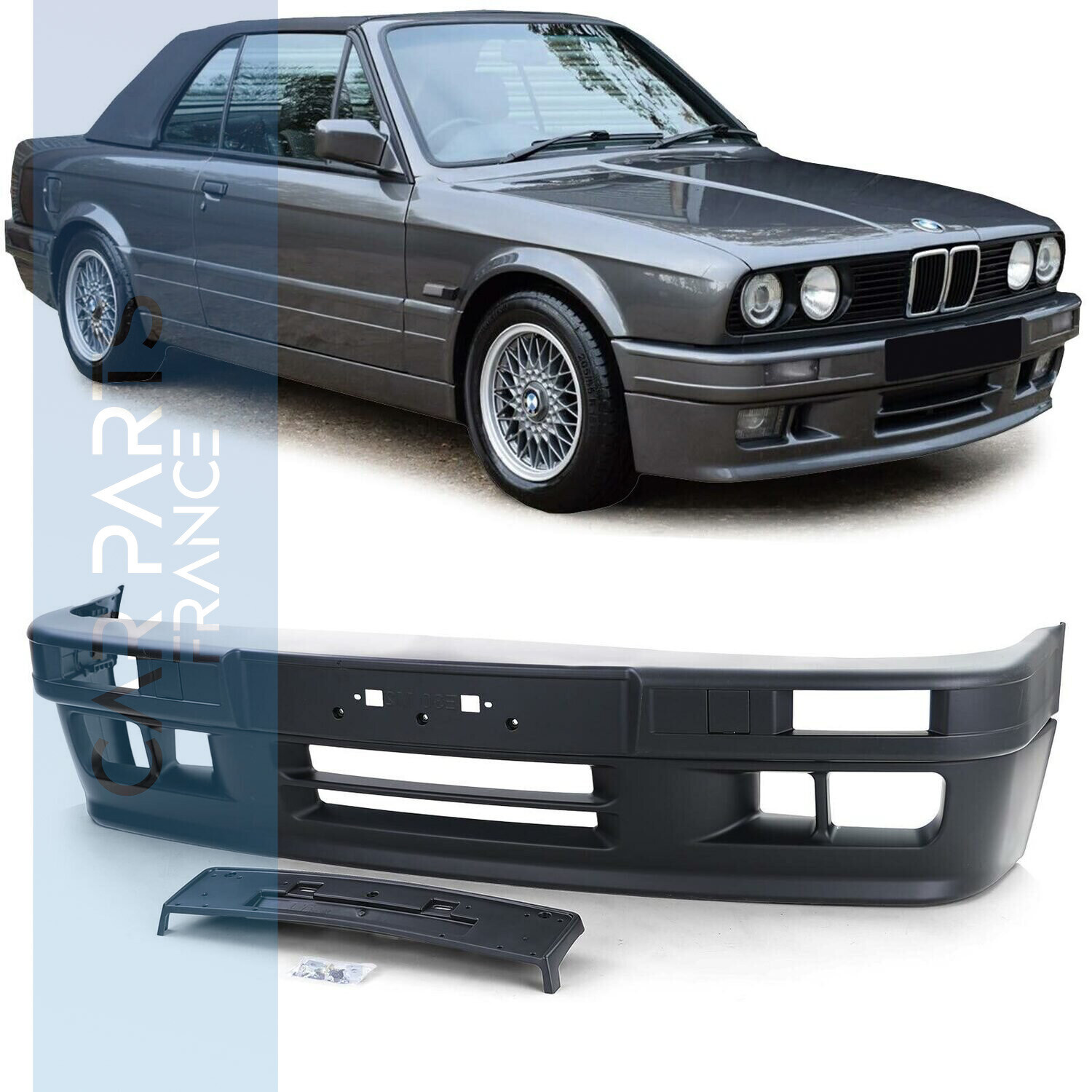 Pare-chocs avant look Pack M pour BMW Série 3 E30 berline  cabriolet touring