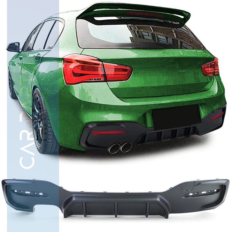 Diffuseur de pare-chocs arrière look Performance pour BMW Série 1 F20 F21 LCI - noir mat