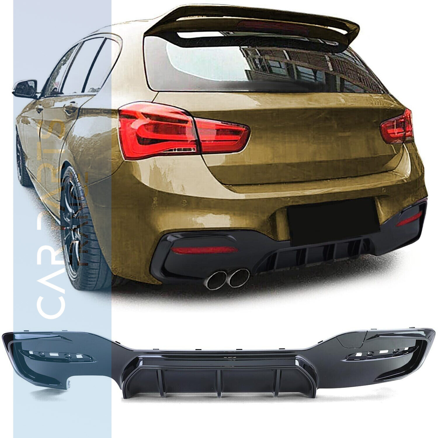 Diffuseur de pare-chocs arrière look Performance pour BMW Série 1 F20 F21 à partir de 2015
